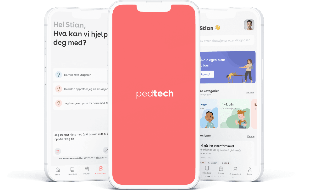 Pedtech vist på tre telefoner